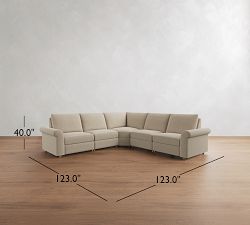 Westwood Roll Arm Power Reclining L-Shaped Sectional (122")