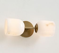 Cooper Cloche Alabaster Double Sconce (13")