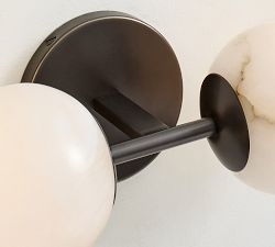 Cooper Cloche Alabaster Double Sconce (13")