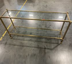 Open Box: Everson Glass Console Table (58.5") - Antique Brass
