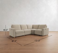 Westwood Square Arm Reversible Power Reclining Sectional (119")