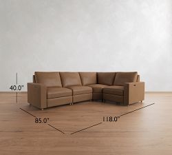 Westwood Square Arm Leather Reversible Power Reclining Sectional (119")