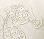 Seahorse Embroidered Pillow Cover