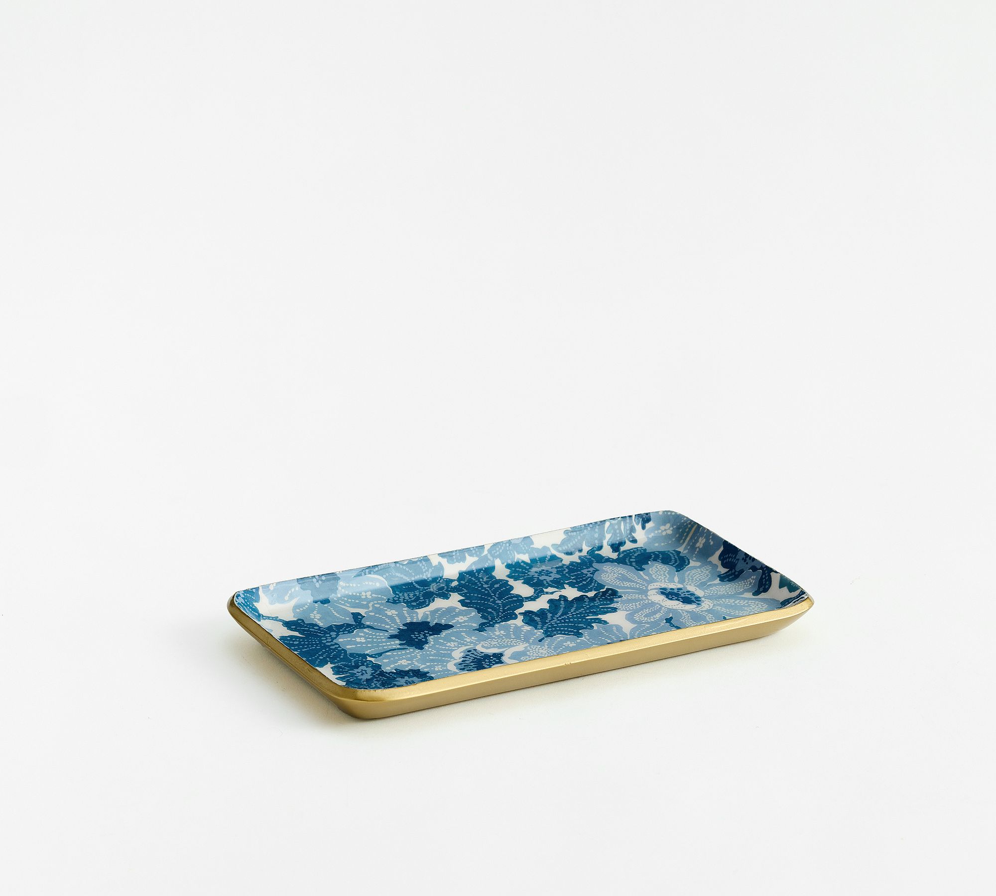 Printed Enamel Tray Blue Floral