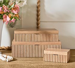 Wood Fluted Jewelry Box