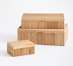 Wood Fluted Jewelry Box