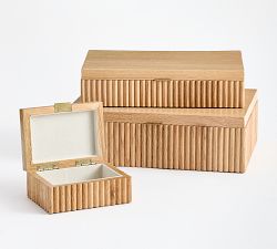 Wood Fluted Jewelry Box