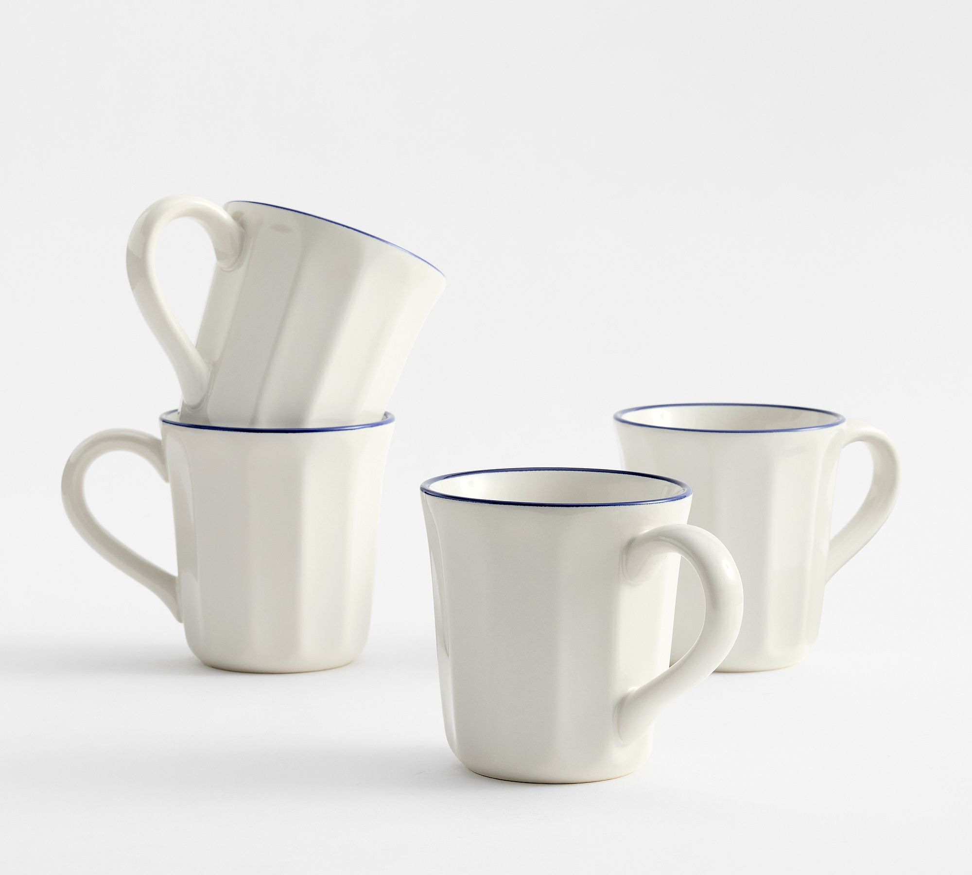 Heirloom Stoneware Mugs - Set of 4 - Set of 4 - Navy (Pottery Barn)
