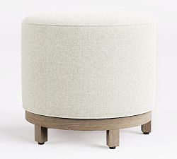 Open Box: Jake Upholstered Swivel Stool, Seadrift - Performance Heathered Basketweave - Alabaster White