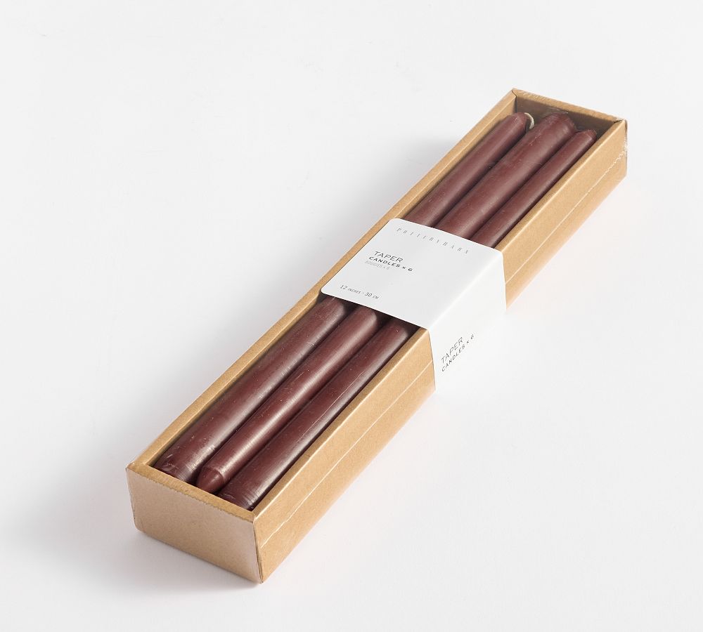 Taper Candles - Set of 6 - Set of 6, Bordeaux