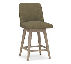 Open Box: Layton Counter Swivel Stool (25.5") - Rustic Chenille Dark Moss, Seadrift