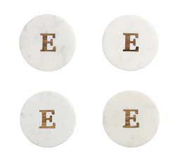 Open Box: Alphabet Marble &amp; Wood Coasters, Set of 4 - E