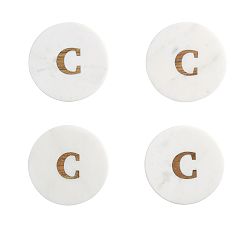 Open Box: Alphabet Marble &amp; Wood Coasters, Set of 4 - C