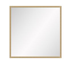 Open Box: Wood Framed Wall Mirror, Shadowbox Profile (37.75" x 37.75") - Natural Woodgrain Frame
