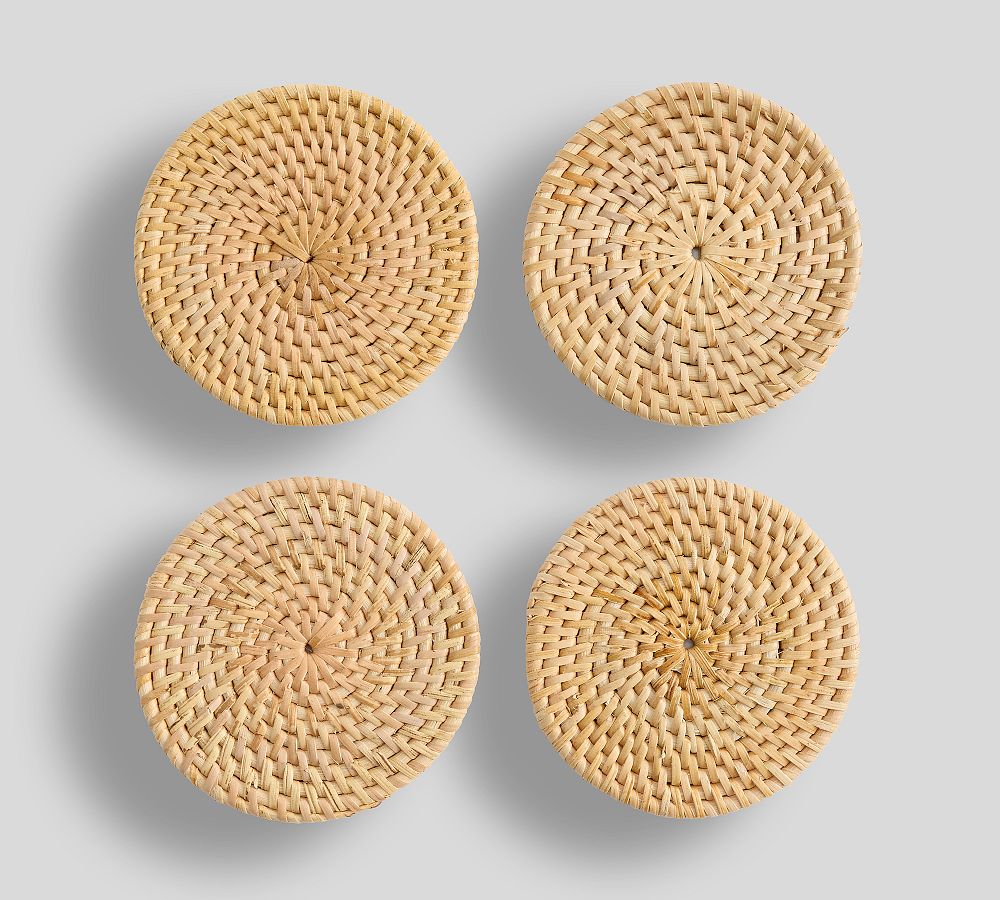 Tava Shell Handwoven Coasters - Set of 4 - Set of 4 - Natural Shell