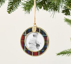 Open Box: 2025 Dated Enamel Round Frame Ornament - Plaid