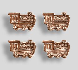 Open Box: Gingerbread Train Stoneware Appetizer Plates, Set of 4 - Brown