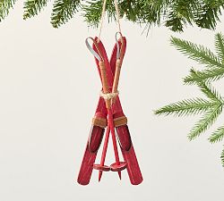 Open Box: Skis Ornament - Red