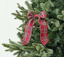Open Box: Plaid Bow Clip, Small - Red