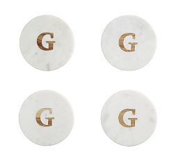Open Box: Alphabet Marble &amp; Wood Coasters, Set of 4 - "G"