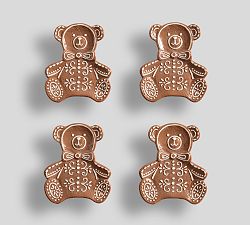 Open Box: Gingerbread Teddy Bear Stoneware Appetizer Plates, Set of 4 - Brown