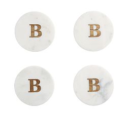 Open Box: Alphabet Marble &amp; Wood Coasters, Set of 4 - "B"
