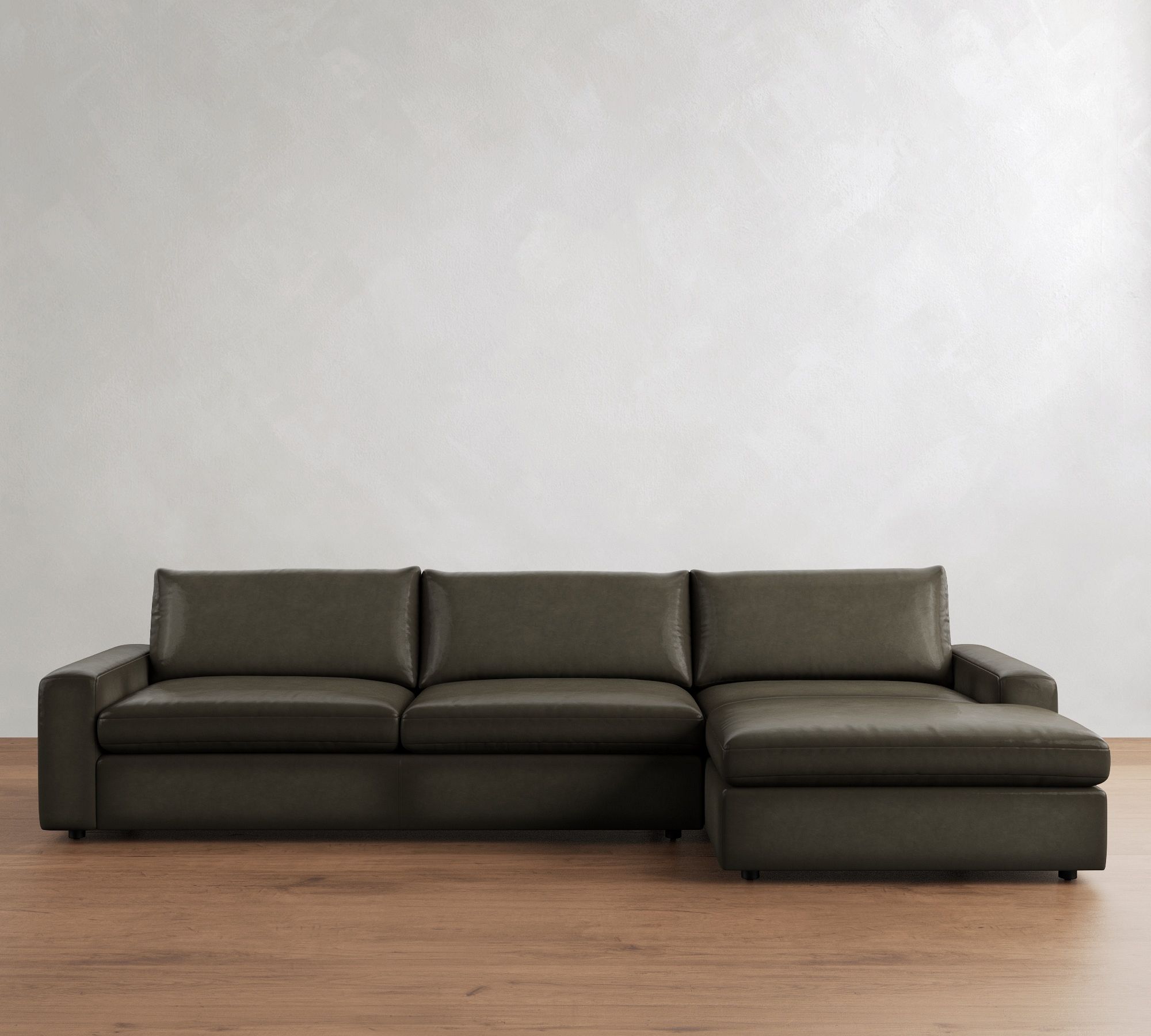 Sierra Leather Chaise Sectional (139"&ndash;154") - thumbnail 5