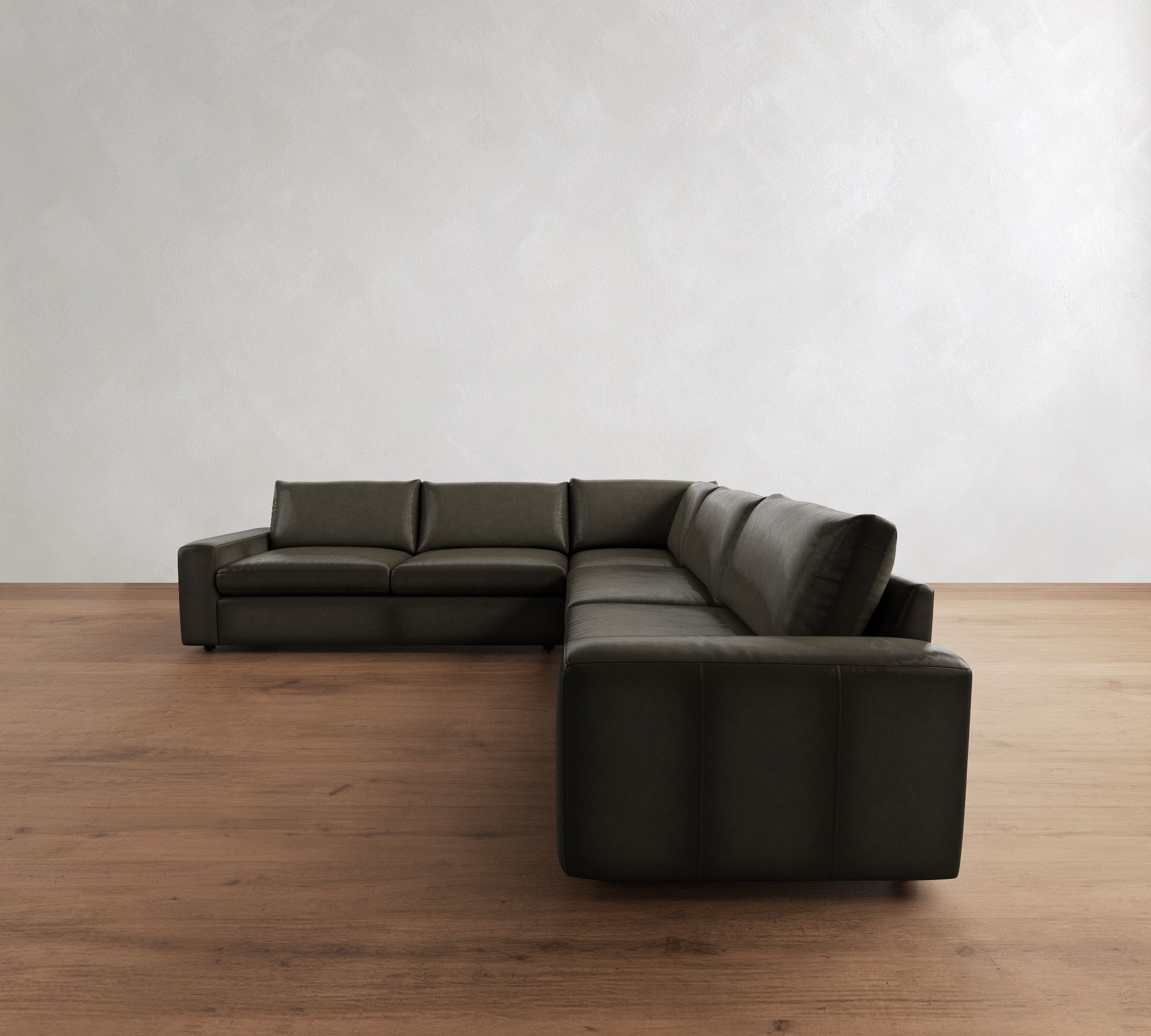Sierra Leather 3-Piece L-Shaped Sectional (127") - thumbnail 8