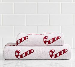 Candy Cane Jacquard Hand Towel