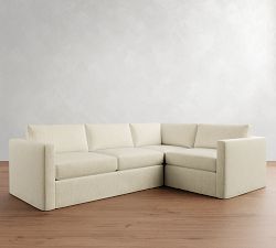 Carmel Slim Arm Slipcovered 3-Piece Sectional (110")