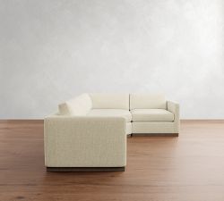 Carmel Slim Arm Wood Base 3-Piece Wedge Sectional (120")