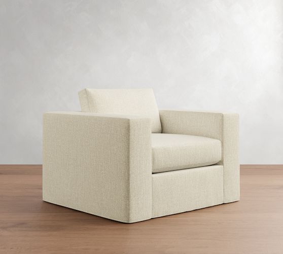 Carmel Wide Arm Slipcovered Chair by Pottery Barn