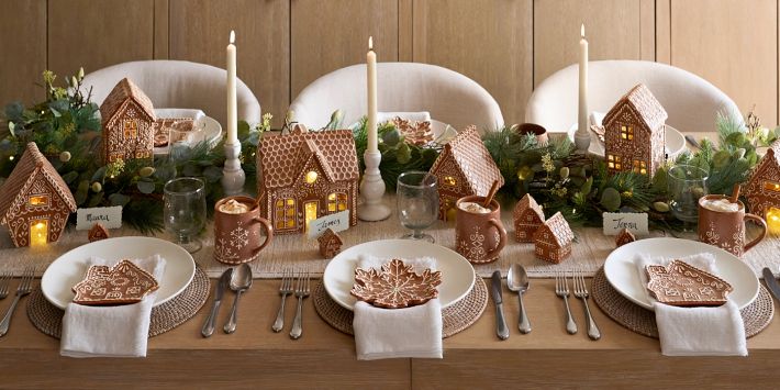 Gingerbread House Appetizer Plates - Set of 4 | Pottery Barn
