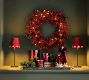 Lit Faux Red Berry Wreath &amp; Garland