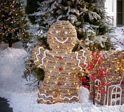 Lit Rattan Gingerbread Collection