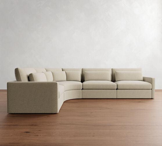 Westwood Slim Arm Deep Seat 4-Piece Curved Wedge Sectional (153") by Pottery Barn