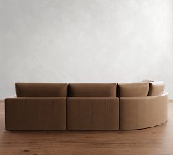 Westwood Square Arm Deep Seat Leather 4-Piece Curved Wedge Sectional (151")