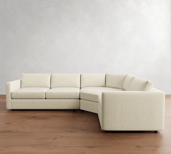 Carmel Slim Arm 3-Piece Wedge Sectional (120"-126") by Pottery Barn