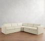Carmel Slim Arm Slipcovered 3-Piece L-Shaped Wedge Sectional (120"&ndash;127")