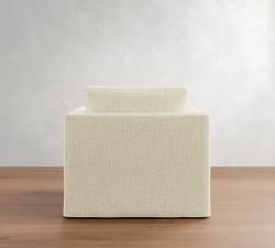 Carmel Slim Arm Slipcovered Swivel Chair