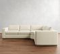 Carmel Wide Arm Wood Base 3-Piece Wedge Sectional (123")
