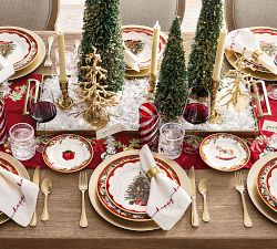 Holiday Tree Glass Place Card Holders - Set of 4