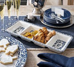 Hanukkah Botanical Stoneware Multi-Condiment Server