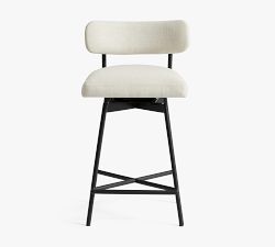 Maison Upholstered Low Back Swivel Stool