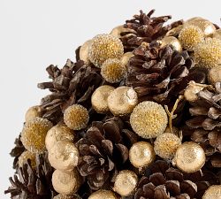 Vintage Champagne Berry &amp; Pinecone Orb