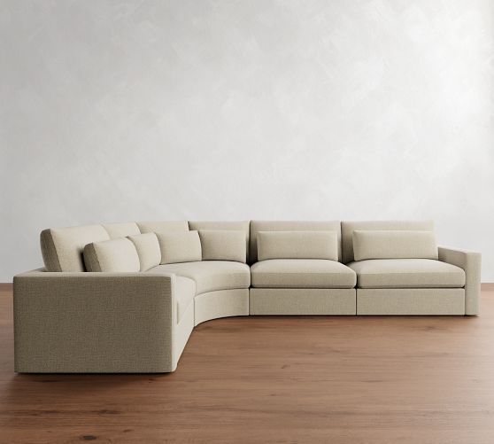 Westwood Square Arm Deep Seat 4-Piece Curved Wedge Sectional (151") by Pottery Barn