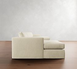 Carmel Wide Arm Slipcovered Double Chaise Sectional (144"&ndash;176")