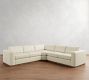 Carmel Wide Arm Wood Base 3-Piece L-Shaped Wedge Sectional (123")