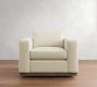 Carmel Wide Arm Wood Base Swivel Chair