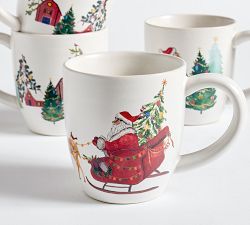 Christmas in the Country Stoneware Mugs
